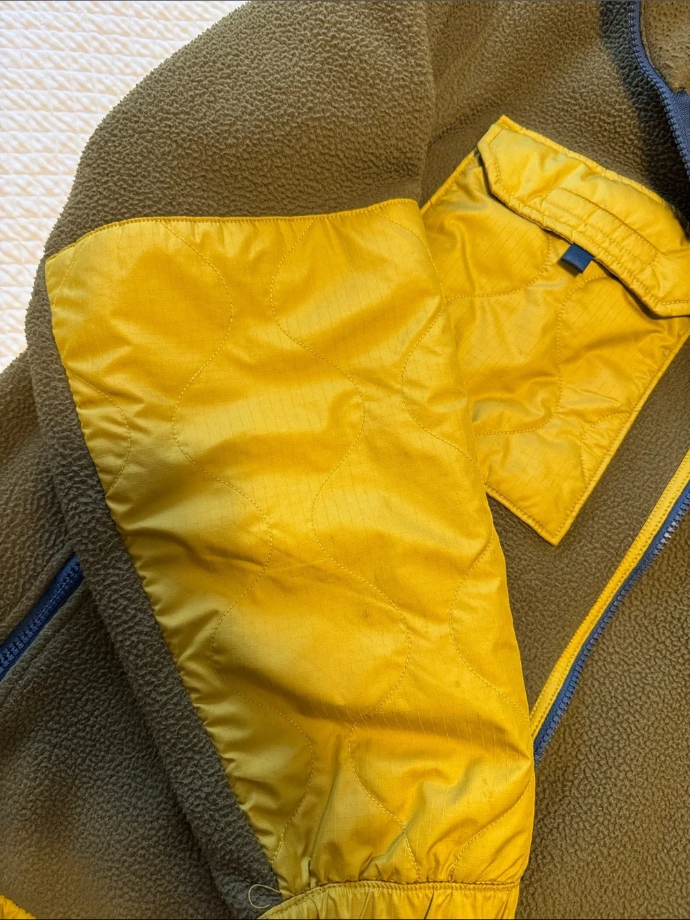 The North Face Olive Green & Yellow Lightweight Fleece Jacket